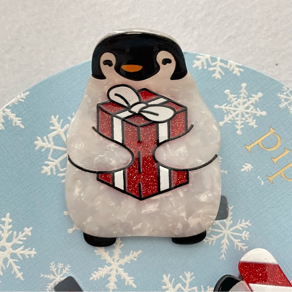 New Piper Snowman Claw Hair Clip Accessories Set of Three - Picture 2 of 6